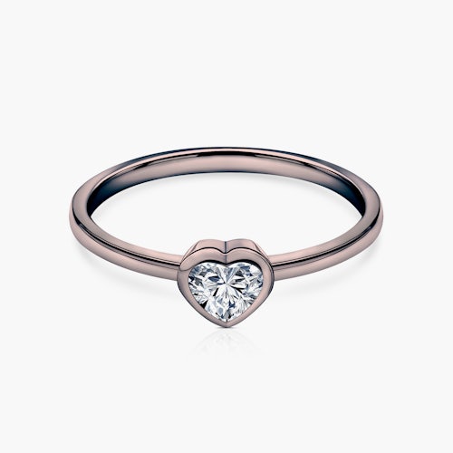 Pierścionek zaręczynowy Pure: czarne złoto, diament w szlifie serce